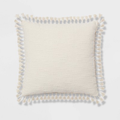 Oversized Oblong Woven Knotted Fringe Decorative Throw Pillow Natural -  Threshold™