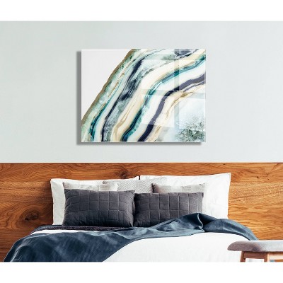 Teal Agate Floating Acrylic Abstract Wall Art, 23" x 31"
