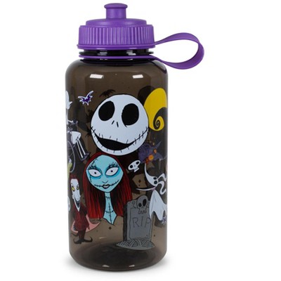 Silver Buffalo The Nightmare Before Christmas Plastic Water Bottle | Holds 34 Ounces