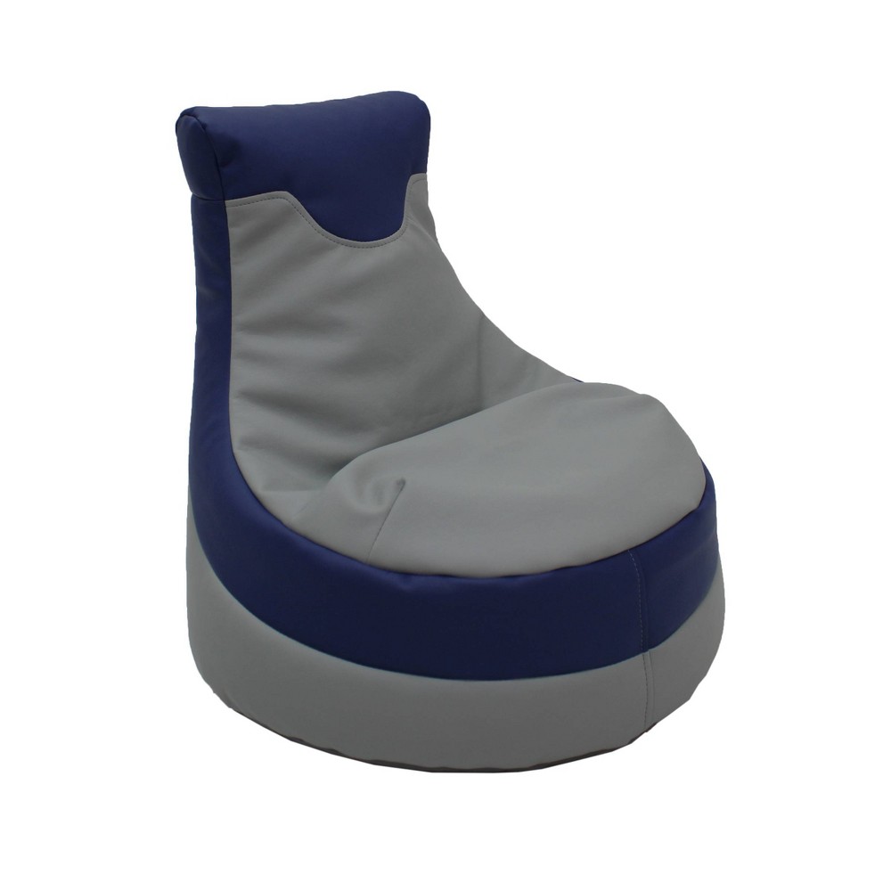 Factory Direct Partners SoftScape Little Gamer Kids' Bean Bag Gray/Navy: Upholstered Chair, Indoor Use, Ages 2+