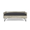 Lyngins Mid-Century Modern Dog Sofa Bed,Sleek Acacia Wood Frame Dog Bed with Waterproof Cushion, Hairpin Legs,Black+Grey - 2 of 4