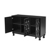 NicBex TV Stand Modern Mirrored TV Stand with 3 Adjustable Shelves Entertainment Center with Wood Legs for TV up to 55 Inches For Living room - 4 of 4