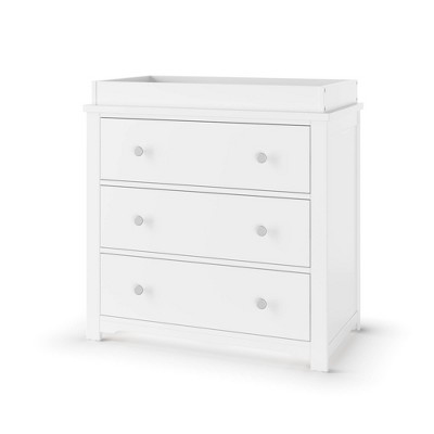 Image of Child Craft Forever Eclectic Harmony 3-Drawer Dresser with Changing Table Topper - Matte White