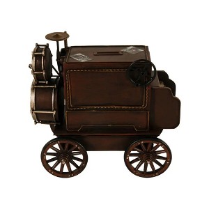 Old Modern Handicrafts Metal Music Car Coin Bank – Handmade Iron Collectible with Musical Instrument Details, 9.5" - 1 of 4