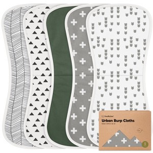 KeaBabies 5pk Urban Baby Burp Cloths, Organic Burping Cloth for Babies, Burp Rags for Baby Girls, Boys - 1 of 4