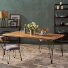 CAVINAS Square/Rectangle Patio Table,Acacia Wood Outdoor Dining Table with Iron Legs,Patio Dining Table for 4/6,Teak - 2 of 4