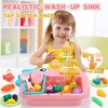 Skirfy Kitchen Play Sink Toys, Dinosaur Electronic Dishwasher Sink with Running Water, Fishing Game Toys and Play Food - 2 of 4