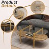 Racxily Coffee Table, Tempered Glass Coffee Table, Modern Simple Center Tables, Metal-Frame & Open Storage Shelf for Living Room, Office - 2 of 4