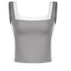 INSPIRE CHIC Women's Sleeveless Square Neck Crop Color Block Sports Summer Tank Top - 2 of 4