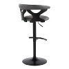 LumiSource Set of 2 Gardenia Adjustable Barstools Black Wood/Black Metal/Gray PU - 4 of 4
