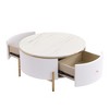 NicBex Coffee Tables for Living Room 31.5" Modern Round Coffee Table Accent Table with 2 Large Drawers Storage for Bedroom Office - 3 of 4