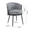 Lyngins 2-Pack Modern Outdoor Dining Chairs – Dark Gray Rope + 3.74" Thick Water-Resistant Cushions, Patio Accent Chair for DiningBalcony - 2 of 4