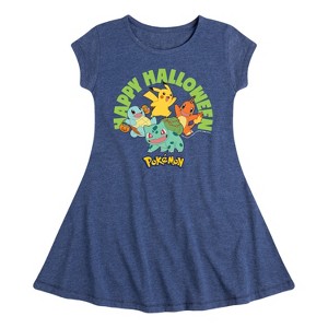 Girls' - Pokémon - Happy Halloween Fit & Flair Cap Sleeve Dress - 1 of 3