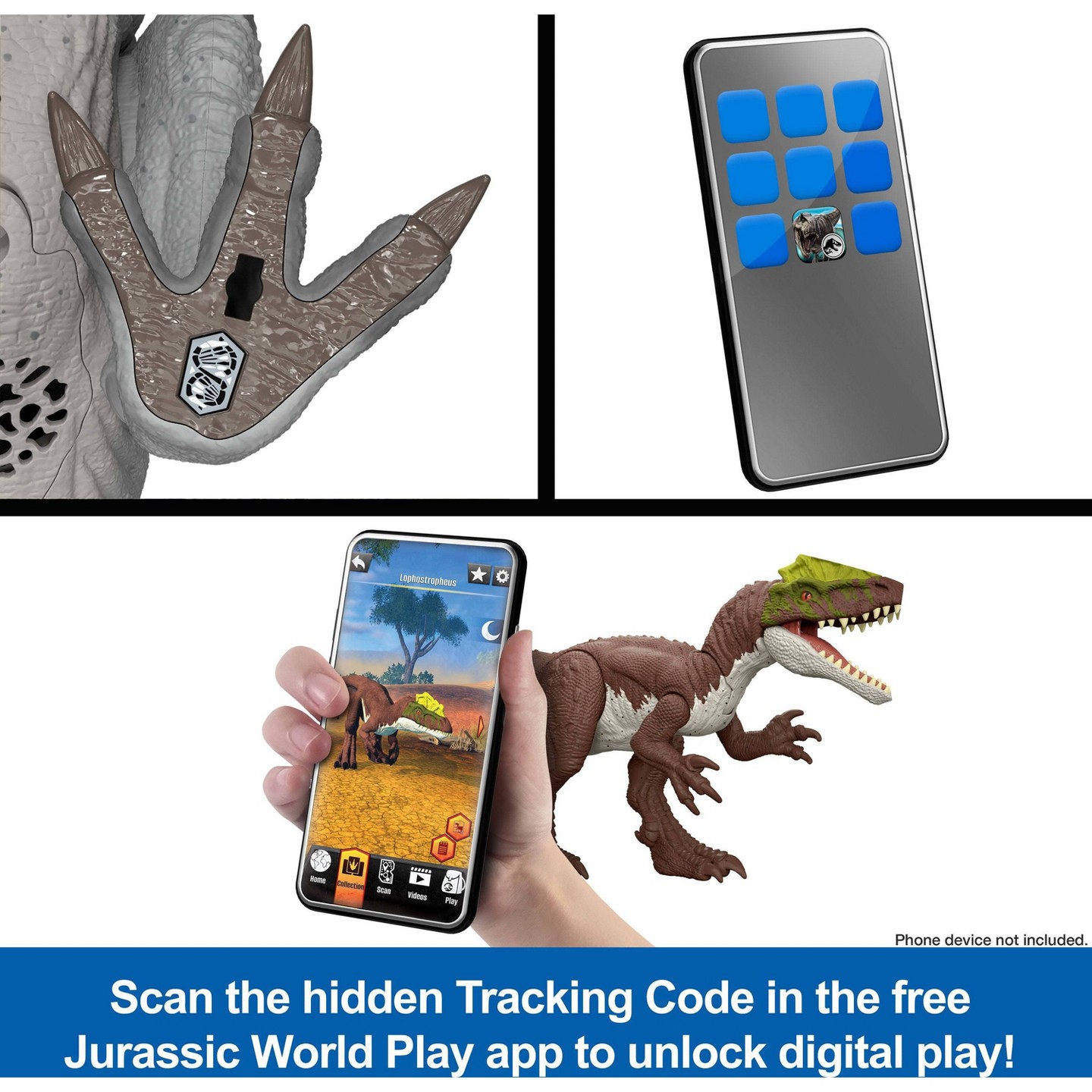 Детская фигурка Jurassic World Rebirth Tail Thrasher Spinosaurus Action Figure, Dinosaur Toy with 2 Attack Moves — фото 6