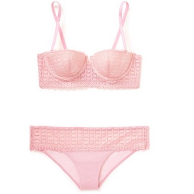 Adore Me Women's Nymphadora Balconette Bra 32A / Coral Blush Pink.