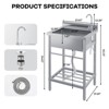 Commercial Stainless Steel Utility Sink - Heavy Duty w/Faucet & Storage for Kitchen/Garage/Workshop - 3 of 4