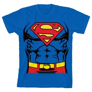 Superman Cosplay Costume Youth Royal Blue Graphic Tee - 1 of 2