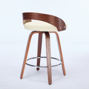 Anybear Bar Stools Set of 2, Swivel Bar Height Stools with Low Back - 1 of 4