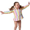 Gerber Baby and Toddler Girls' Swim Zipper Hoodie Terry Coverup - Rainbow - 2T - 3 of 4