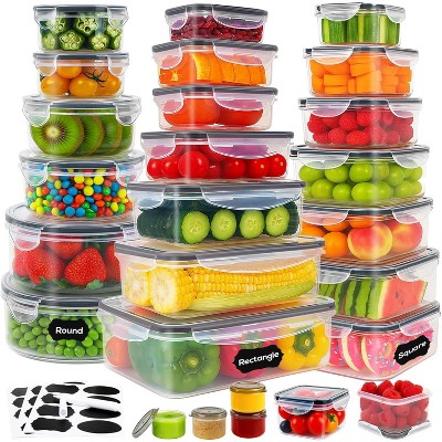 50-PCS Thick Airtight Food Storage Containers with Lids, Microwave & Fridge Safe