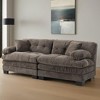 Two-seat Modular Deep Seat Sofa Couch Chenille Sofa Sleeper Comfy Upholstered Furniture - Leovsnove - 2 of 4