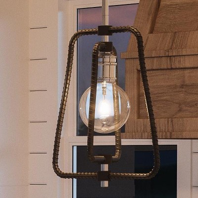 Urban Ambiance Luxury Luxe Industrial Chic Pendant Light,  12.375"H x 12.5"W,  Polished Chrome Finish, UHP2661