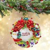 Huras Family 5.25 In Jolly Wreath 2024 Dated Christmas Hand-Painted Tree Ornaments - 2 of 3