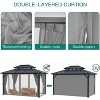 Hardtop Gazebo with Polycarbonate Double Roof, Aluminum Frame Outdoor Gazebo - 4 of 4