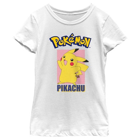 Girl s Pokemon Pikachu Portrait T Shirt White Large