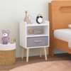 FONTOI 2PCS Nightstand with Drawer, 2-Tier Storage End Table, Side Table for Living Room Bedroom, White, 11.8"*24.8"*15.8" - 2 of 4