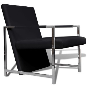 vidaXL Cube Armchair Black Faux Leather - 1 of 4