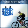 Unique Bargains Cycling Bike Pedal 9/16" Spindle Aluminum Alloy Road Mountain BMX MTB Bike Blue - 2 of 4