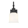 Bryant One-Light Wall Sconce - Matte Black & Opal Glass, Dimmable, Nautical Charm - 2 of 4