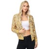 Anna-Kaci Women's Zip-Up Hoodie Jacket with Allover Sequin Embellishments and Ribbed Trim - 3 of 4
