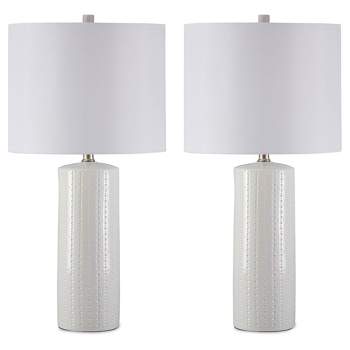 Set of 2 Steuben Ceramic Table Lamps White - Signature Design by Ashley