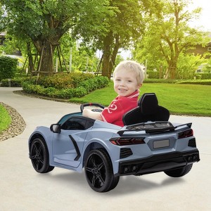 12V Kids Ride on Car Licensed Corvette Toddlers Electric Sports Car Ride on Toy with Remote Control, Visual Dashboard - 1 of 4