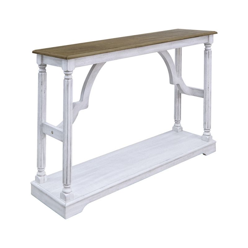 Galano Delroy 45.9 in. Spray Paint Rectangular Solid Wood Console Table in White and Oak, White, Oak, 4 of 12