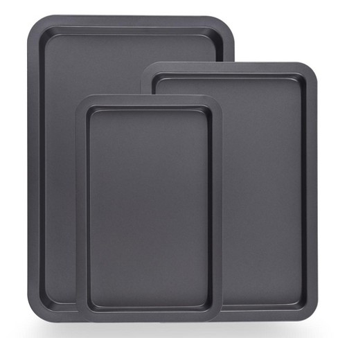 Nutrichef 3-pc. Nonstick Cookie Sheet Pans - Pfoam Pfosm Ptfe-free,  Professional Quality Kitchen Cooking Non-stick Baking Trays W/ Black  Coating : Target