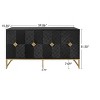 TIRAMISUBEST Modern 4-Door Sideboard with Carved Diamond Elements, Coffee Bar Cabinet with Adjustable Shelf, for Dining Room, Kitchen, Living Room - 4 of 4