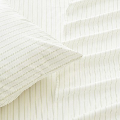 Laurel Green Twin Striped Microfiber Sheet Set