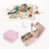 Unique Bargains Travel Small Portable PU Leather Jewelry Case with Mirror - 2 of 4