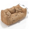 NicBex Chenille Bean Bag Chair with High-Resilience Foam and 2 Seats,Lazy Sofa Chair with Handle Design and Armrest,Lounge Chair for Living Room - 3 of 4