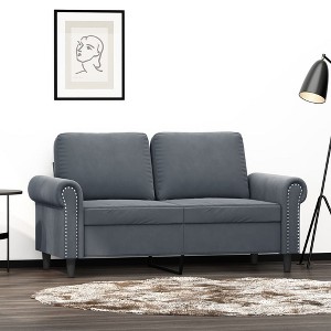 vidaXL 2-Seater Sofa Dark Gray 47.2 in. Velvet - 1 of 4