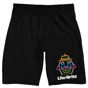 Lite Brite Clown Logo Men's Black Sleep Pajama Shorts - 1 of 4