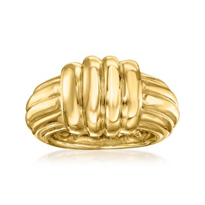 Ross-Simons Italian 14kt Yellow Gold Ribbed Ring