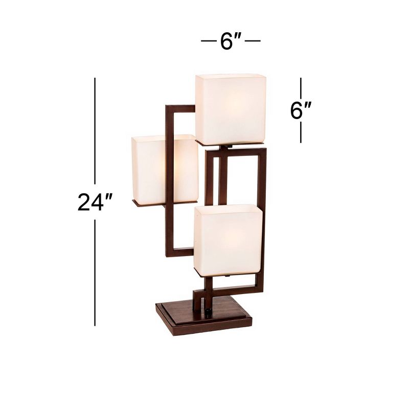Possini Euro Design Lighting on the Square  Modern Table Lamp 24" High Roman Bronze  Metal Opal Glass Shade for Bedroom Living Room House Home Bedside, 4 of 10