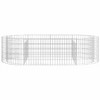 vidaXL Galvanized Iron Arched Gabion Basket, Decorative and Sound-Insulating Garden Barrier with Durable Construction and Wide Application, Silver - 4 of 4