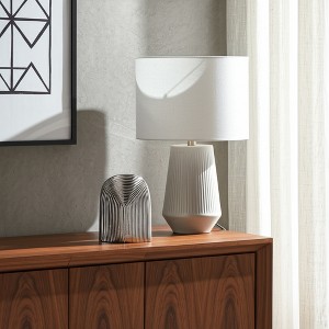 Metallic Aluminum Vase with Textured Arch Pattern - Modern Glam Home & Office Decor for Living Room, Bedroom & Tabletop - Elegant Flower Vase - 1 of 4