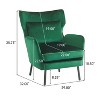 CAVINAS Velvet Accent Chair with Mid-Height Backrest,Upholstered Living Room Chairs with Metal Legs and Pillow,Reading Chairs for Living Room - 3 of 4
