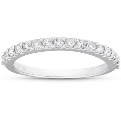 Pompeii3 1/2ct Diamond Wedding Ring Stackable Womens Anniversary Band 10K White Gold